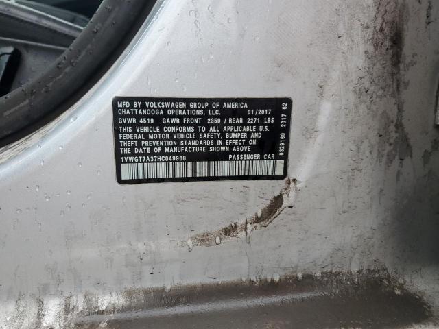 2017 VOLKSWAGEN PASSAT SE - 1VWGT7A37HC049968