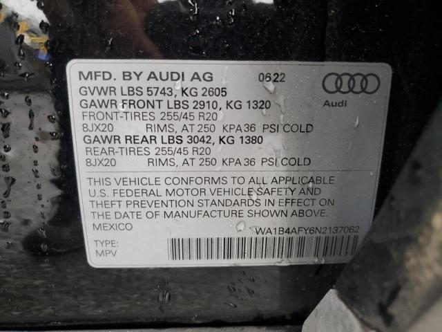 2022 AUDI SQ5 PREMIU WA1B4AFY6N2137062