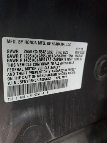 2018 HONDA PILOT EXL - 5FNYF6H57JB009642