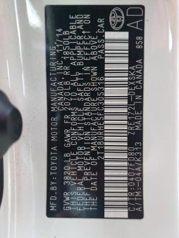2015 TOYOTA COROLLA L - 2T1BURHE5FC305316