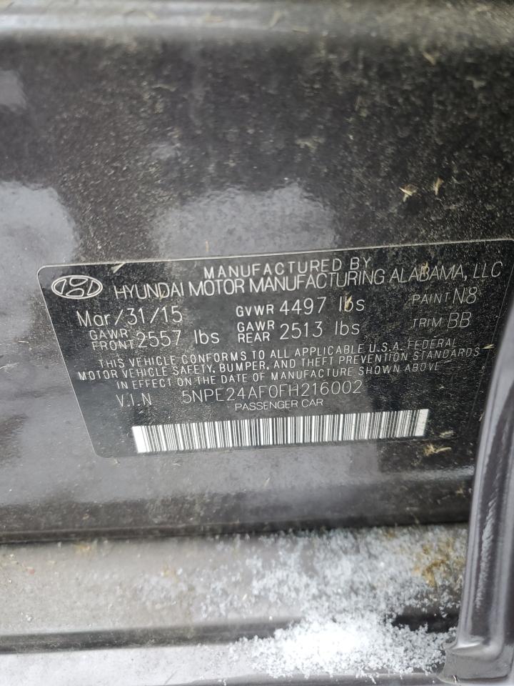 Lot #3034371101 2015 HYUNDAI SONATA SE