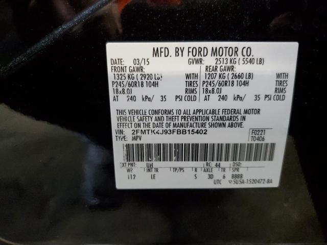 VIN 2FMTK4J93FBB15402 2015 FORD EDGE no.13