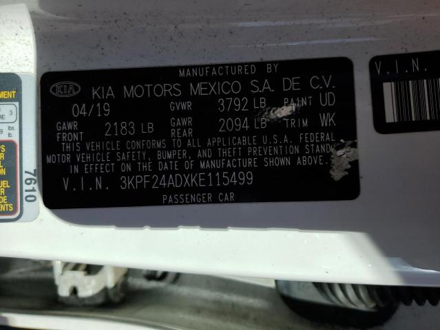 2019 KIA FORTE FE - 3KPF24ADXKE115499