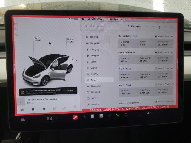 2022 TESLA MODEL Y - 7SAYGDEEXNF324434