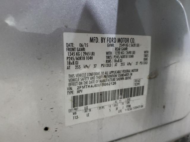 2015 FORD EDGE SEL - 2FMTK4J8XFBB62126