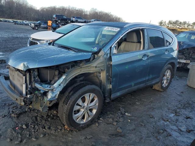 HONDA CR-V EXL 2013 blue  gas 5J6RM4H7XDL066672 photo #1