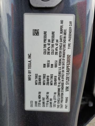 2023 TESLA MODEL 3 - 5YJ3E1EA6PF638092