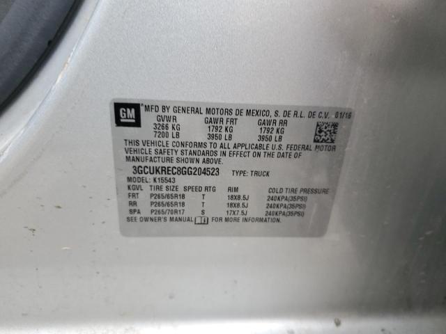 2016 CHEVROLET SILVERADO - 3GCUKREC8GG204523