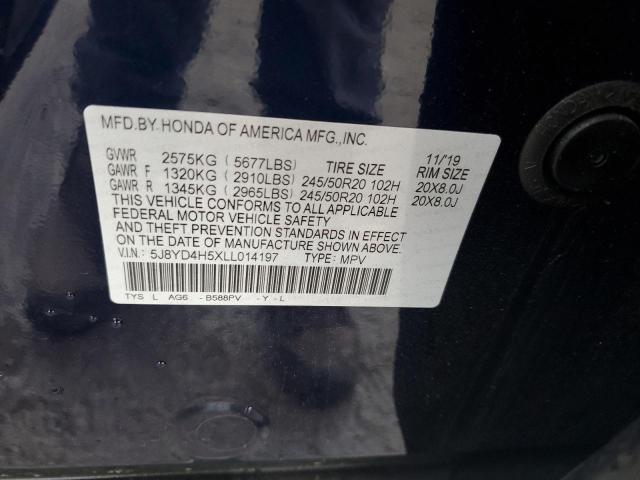 2020 ACURA MDX TECHNO - 5J8YD4H5XLL014197