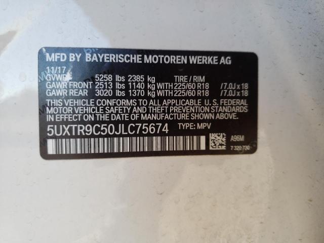 2018 BMW X3 XDRIVE - 5UXTR9C50JLC75674