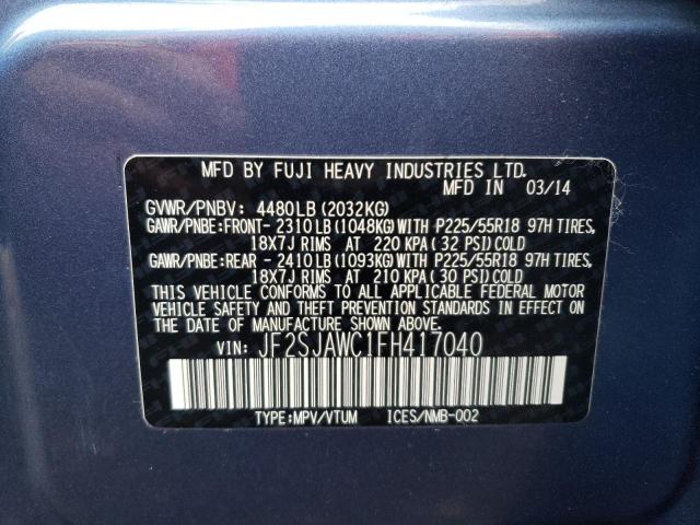 2015 SUBARU FORESTER 2 - JF2SJAWC1FH417040