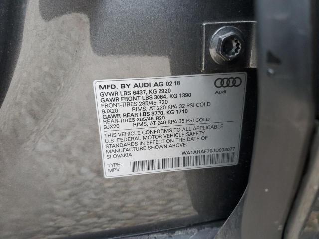 2018 AUDI Q7 PREMIUM WA1AHAF70JD034077