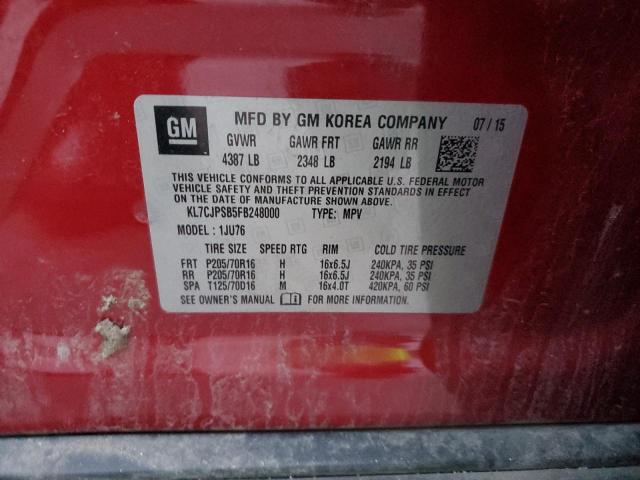 2015 CHEVROLET TRAX 1LS KL7CJPSB5FB248000