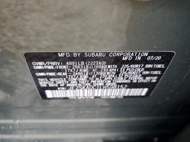 2020 SUBARU FORESTER JF2SKADC1LH598152