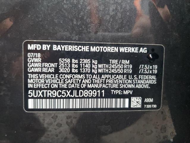 VIN 5UXTR9C5XJLD89911 2018 BMW X3 no.14