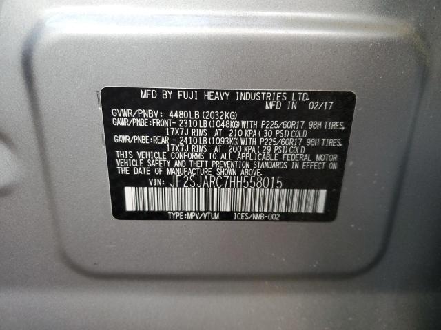 2017 SUBARU FORESTER 2 - JF2SJARC7HH558015
