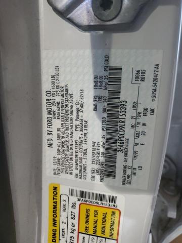 2020 FORD FUSION SEL - 3FA6P0CD9LR153393
