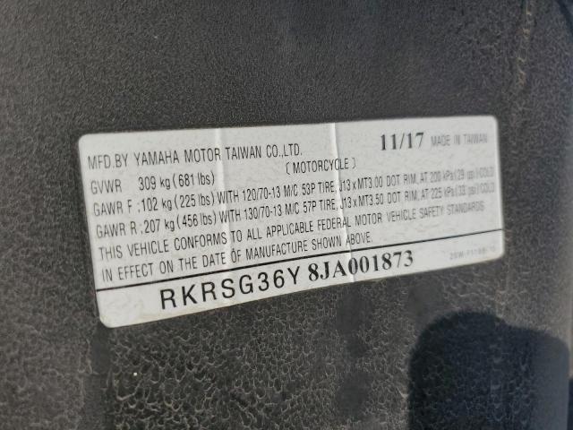 2018 YAMAHA XC155 RKRSG36Y8JA001873