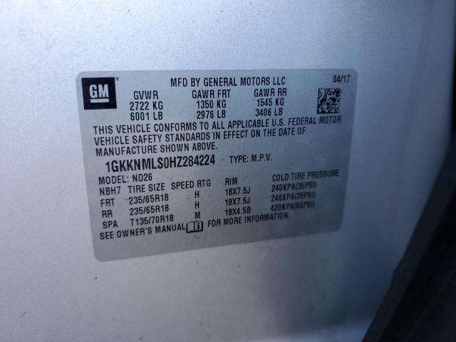 2017 GMC ACADIA SLT - 1GKKNMLS0HZ284224