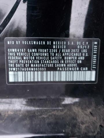2017 VOLKSWAGEN GOLF S - 3VW217AU0HM063993