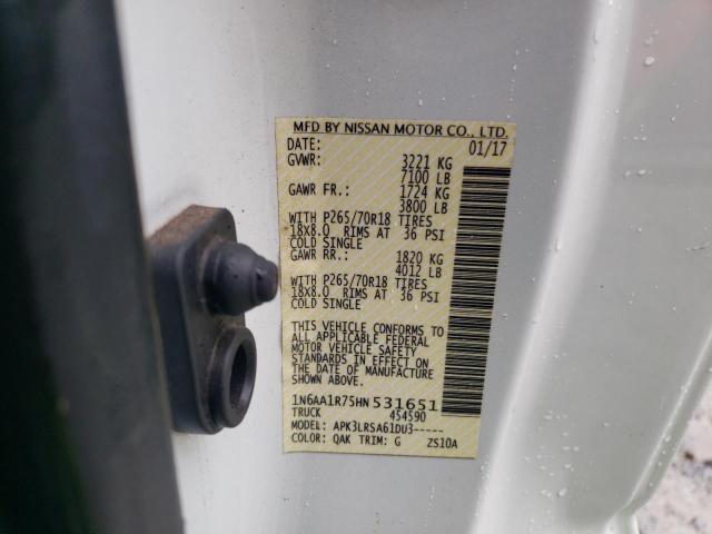 2017 NISSAN TITAN S - 1N6AA1R75HN531651