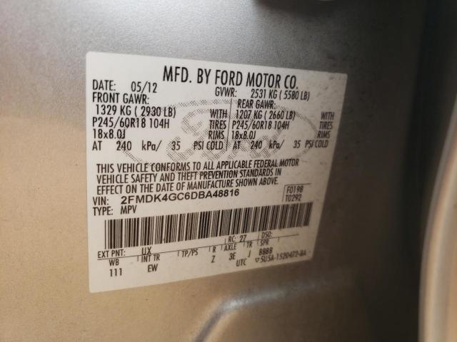 VIN 2FMDK4GC6DBA48816 2013 FORD EDGE no.13