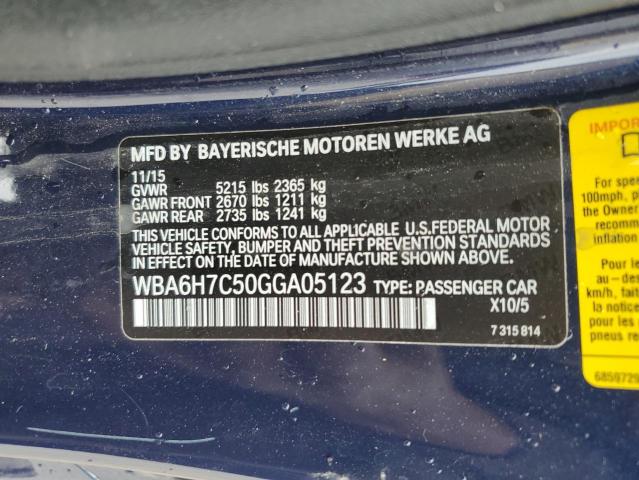 2016 BMW 650 XI WBA6H7C50GGA05123