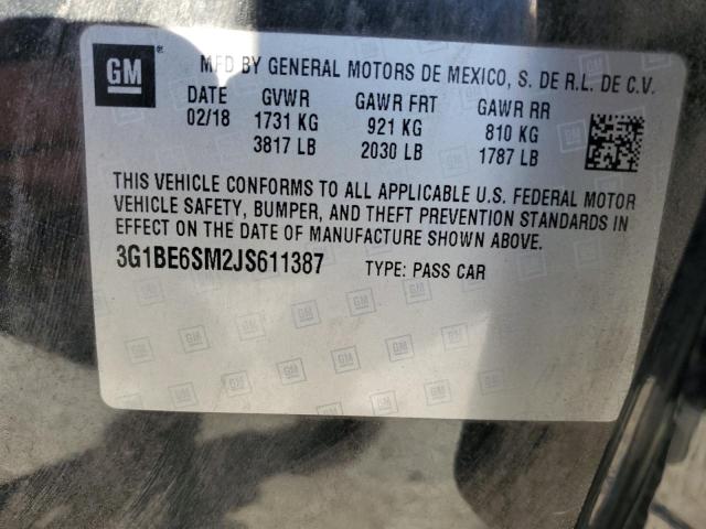 2018 CHEVROLET CRUZE LT - 3G1BE6SM2JS611387