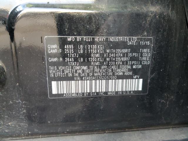 2016 SUBARU OUTBACK 2. 4S4BSACC5G3257092