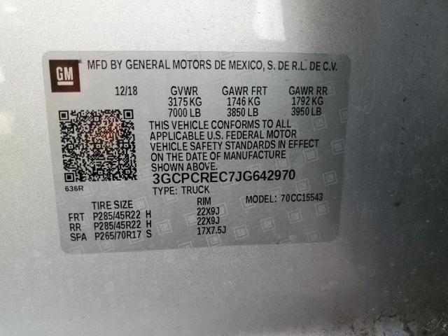 2018 CHEVROLET SILVERADO - 3GCPCREC7JG642970