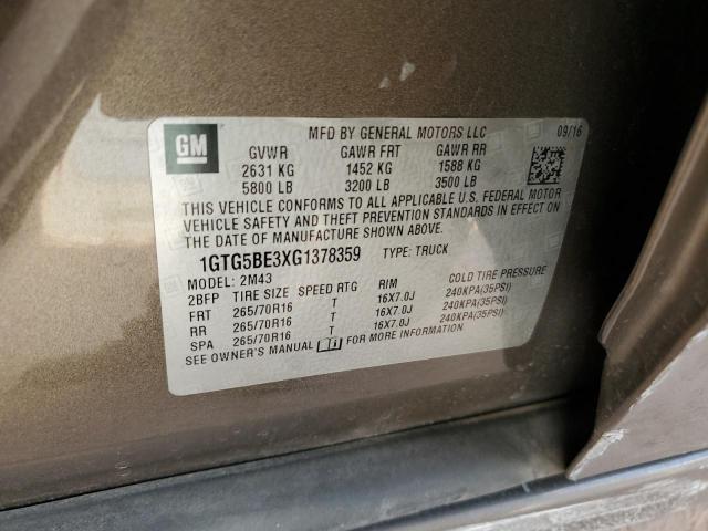 2016 GMC CANYON 1GTG5BE3XG1378359