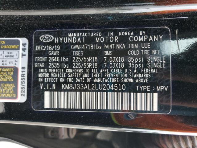 2020 HYUNDAI TUSCON KM8J33AL2LU204510