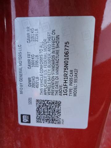 2022 CHEVROLET CAMARO SS - 1G1FH1R75N0106775