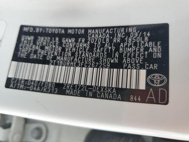 2015 TOYOTA COROLLA L - 2T1BURHE3FC267259