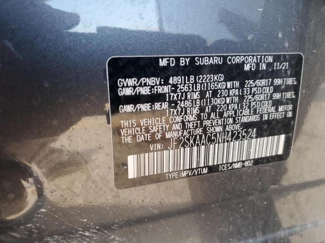2022 SUBARU FORESTER JF2SKAAC5NH423524