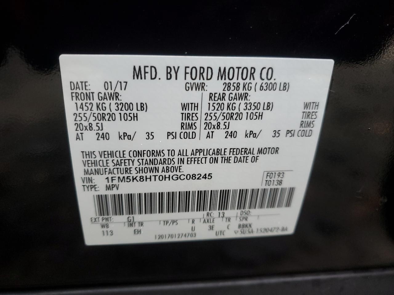 Lot #3034502740 2017 FORD EXPLORER P