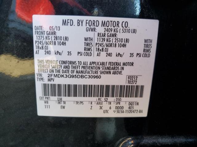 VIN 2FMDK3G95DBC30960 2013 FORD EDGE no.13