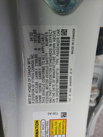 2022 HONDA CIVIC EX - 2HGFE1F76NH319719