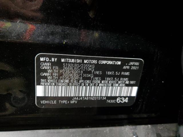 VIN JA4J4TA81NZ015134 2022 MITSUBISHI OUTLANDER no.13