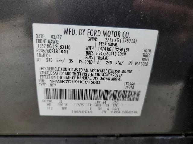 VIN 1FM5K7DH9HGC75082 2017 FORD EXPLORER no.14