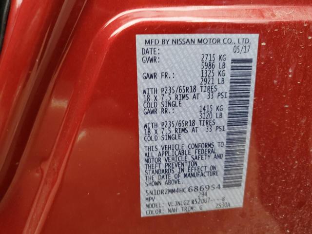 2017 NISSAN PATHFINDER - 5N1DR2MM4HC686954