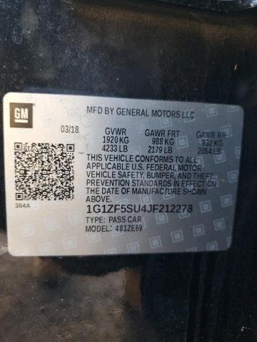 2018 CHEVROLET MALIBU HYB 1G1ZF5SU4JF212278