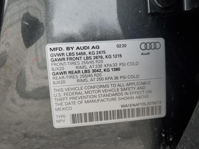 2020 AUDI Q5 TITANIU WA1ENAFY0L2079215