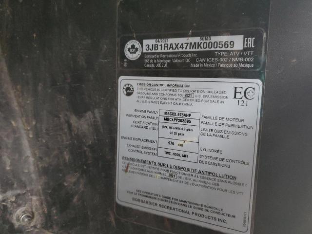 2021 CAN-AM COMMANDER - 3JB1RAX47MK000569