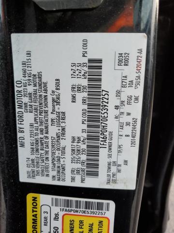 VIN 1FA6P0H70E5392257 2014 FORD FUSION no.12