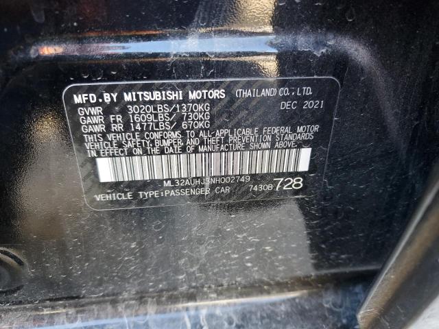 2022 MITSUBISHI MIRAGE ES - ML32AUHJ3NH002749