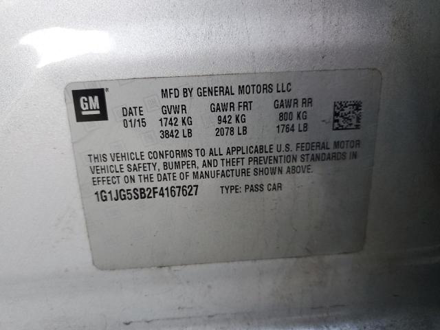 2015 CHEVROLET SONIC RS 1G1JG5SB2F4167627