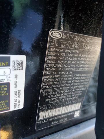 2021 LAND ROVER RANGE ROVE - SALWG2SU1MA760383