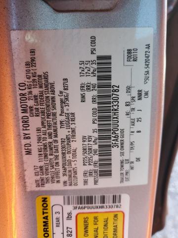 2017 FORD FUSION S H - 3FA6P0UUXHR330782