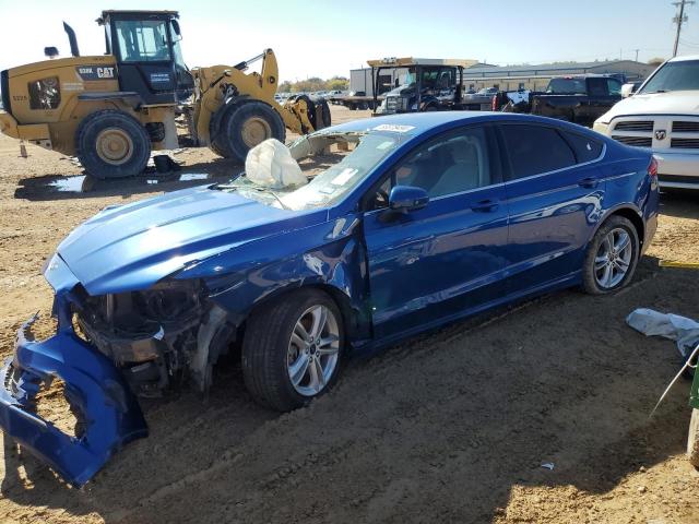 FORD FUSION SE 2018 blue  gas 3FA6P0H75JR139345 photo #1